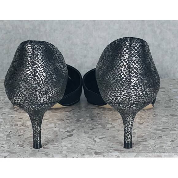 Enzo Angiolini Womens 6.5M Black Pointed Toe Kitten Heel Pumps Gothic Dressy - Picture 10 of 14